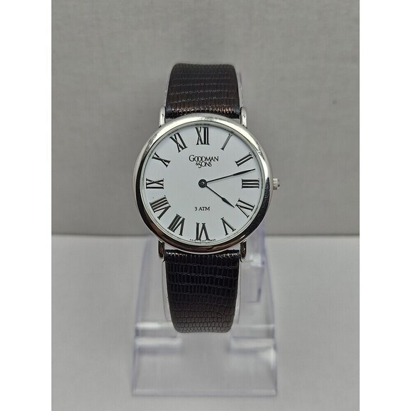 Goodman And Sons Quartz Dress Watch Roman Numerals Stainless Steel New Battery - Picture 1 of 11